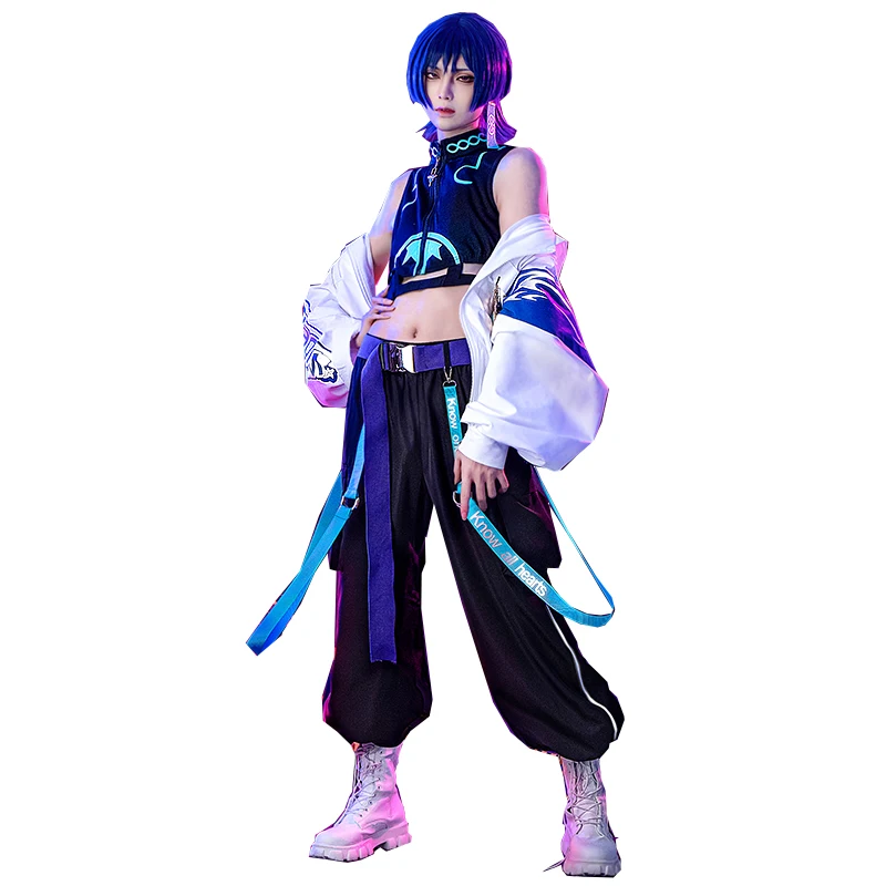 Coskeke wandererer/scaramouche COSPLAY genshin impact costume enginery อุตสาหกรรมหนักแฟชั่นชุดสูททุกวัน S-XL ใหม่