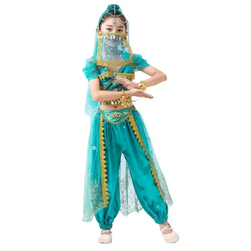 

Children's Belly Dance Jasmine Princess Costume Indian Dance Aladdin Magic Lamp Girl Performance Various Option Dance Costume