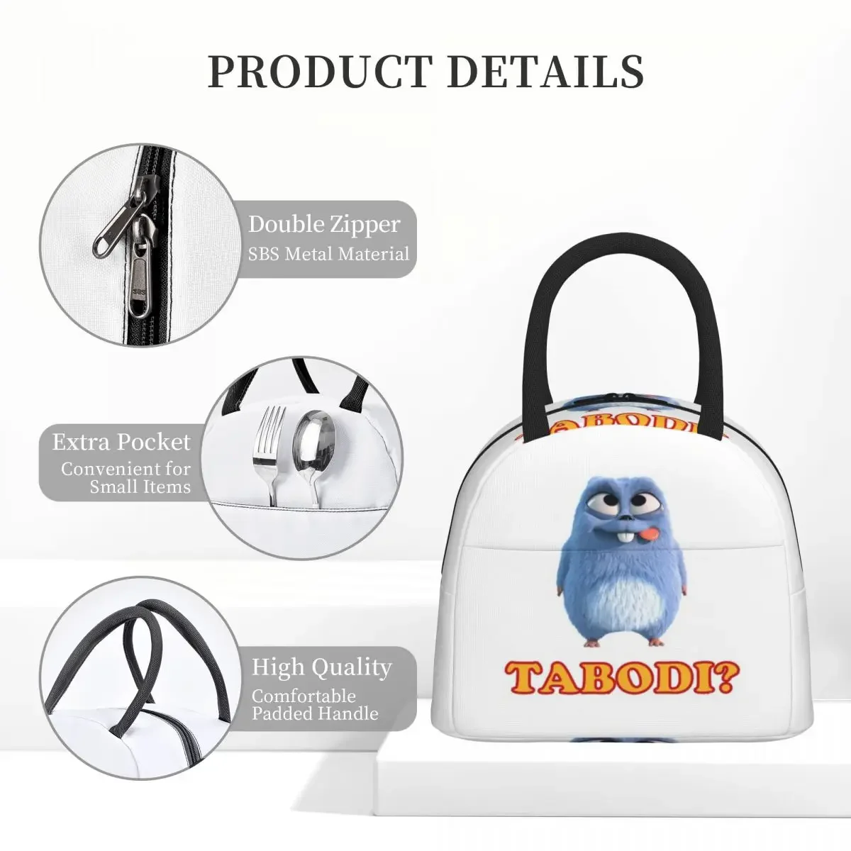 Funny Happy Solo Alone Hungry Delicious Cartoon Insulated Lunch Bag for Kids School Cooler ThermalLunch Boxes Container
