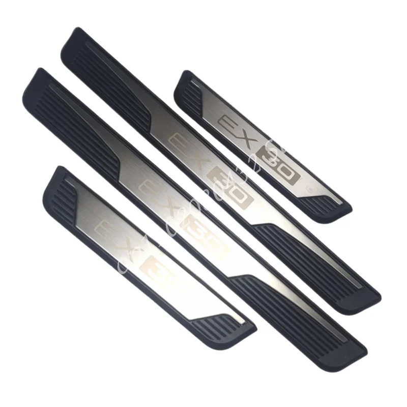 For VOLVO EX30 EV 2024 2023 Stainless Steel Plastic Base Car Door sill Scuff Place Pedal Pad Threshould Guard Protect Auto Part