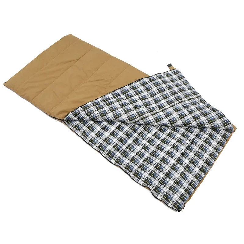 

220*100CM Canvas Flannel Autumn And Winter Adult Envelope Style Sleeping Bag Waterproof Warm Cold Resistant -30 Degrees Celsius