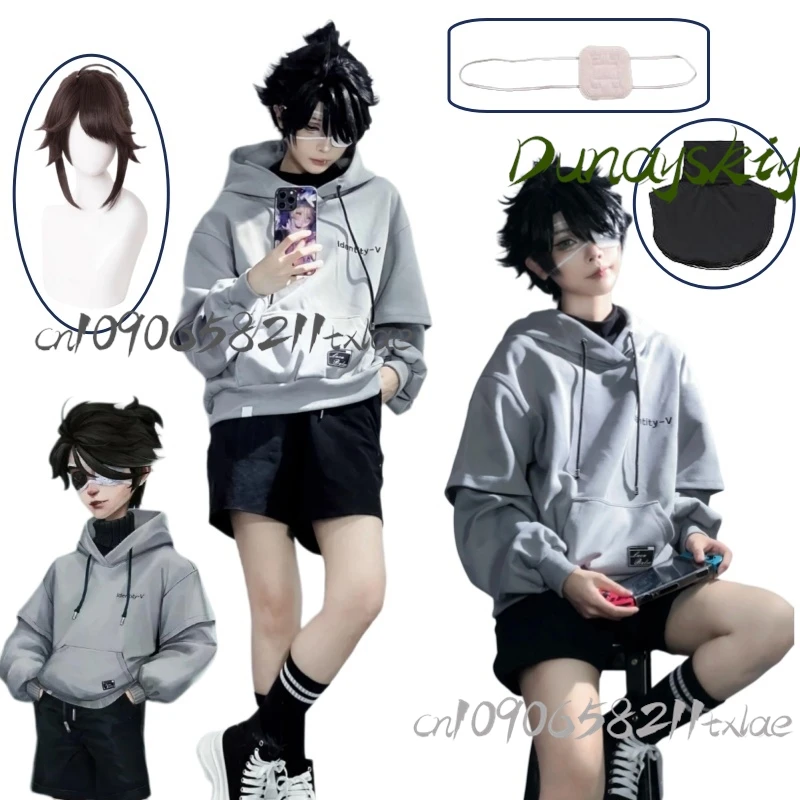 Игра Identity V Luca Balsa Prisoner Косплей Костюм Киберспорт Толстовка Повседневная Униформа Luca Balsa Парик Хэллоуин Вечеринка Индивидуальные