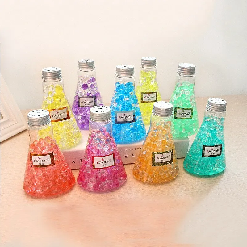 140g Ocean Baby Crystal Fragrance Beads Car Aromatics Household Deodorant Indoor Solid Air Freshener Conical Bottle Fragrance