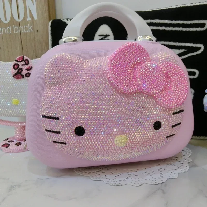 Oryginalna walizka Hello Kitty Kawaii Cartoon kosmetyczka podróżna wielofunkcyjna o dużej pojemności prosta z blokadą prezenty dla dzieci