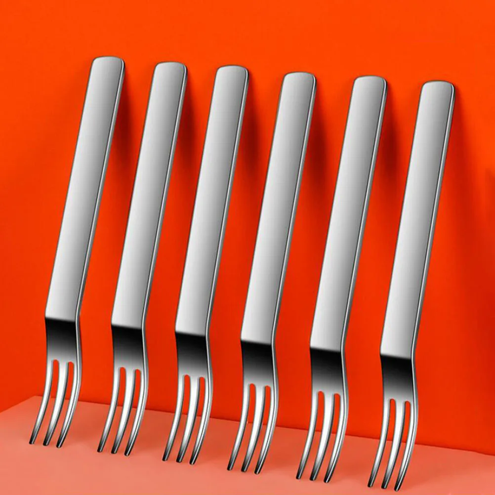 

304 Stainless Steel Fruit Forks Comfortable Grip Reusable Dessert Cake Appetizer Food Sticks Easy to Carry Kitchen