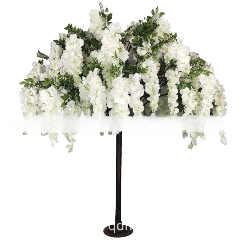 

Simulation wisteria flower tree, cherry blossom rose tree 1.5 meters table tree restaurant placed props fishing bean