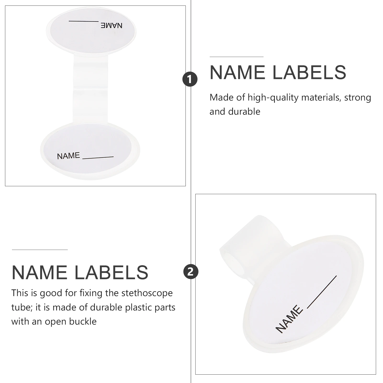 

5 Pcs Oval Name Card Badge Holder Clips Plate Lanyard for Plastic Tag Nurse Work