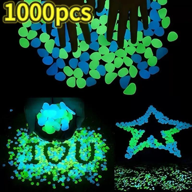 Glow in The Dark Garden Pebbles Glow Stones Rocks for Walkways Garden Path Patio Lawn Gardens Yard Decor Luminous Stones