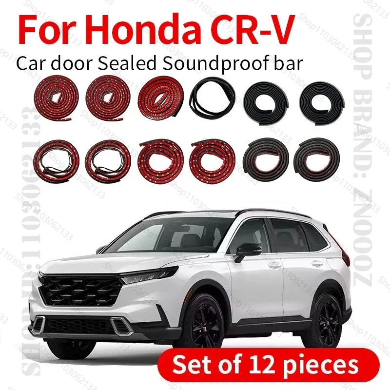 

For Honda CR-V RE1/RM1/RM5 Car Door Seal Strip Rubber Double Layer Sealing Protector Soundproof Dustproof Seal Strip 12PCS Set