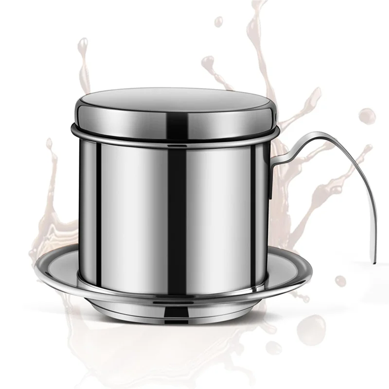 

B08B-For Rich Slow-Drip Brew 8 Oz Heavy-Duty Vietnamese Coffee Dripper, Phin Filter Coffee Maker