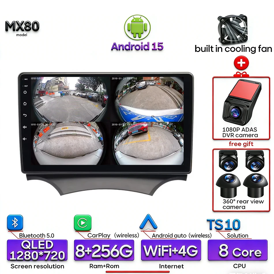 Android 15 voor Ford Ka K2 2008 2009 2010 2011 - 2014 Auto Multimedia Speler Radio Video Stereo CarPlay Auto navigatie GPS 2din