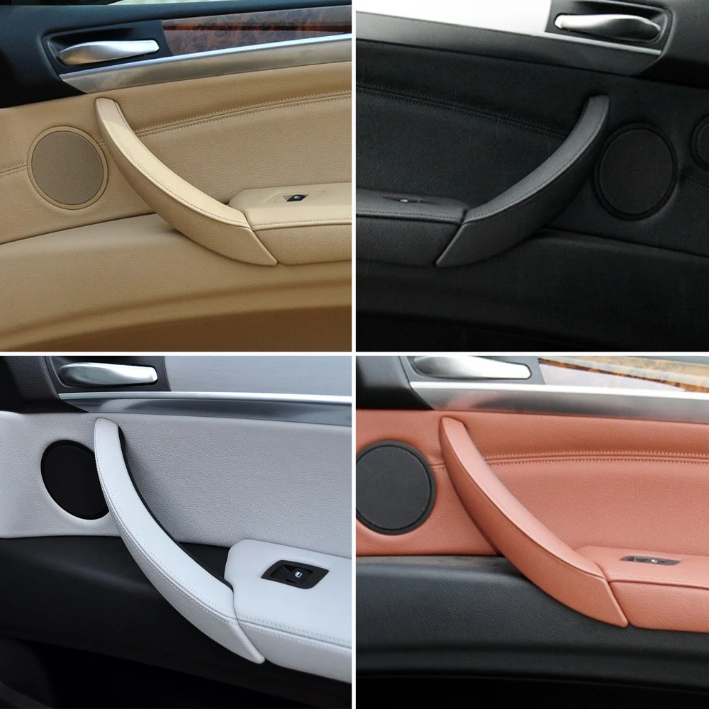 LHD RHD Interior Passenger Doors Pull Handle with Leather Outer Cover For BMW X5 X6 E70 E71 E72