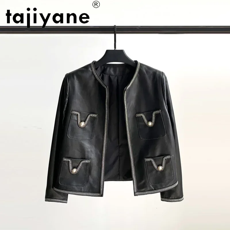 Tajeyane-Chaqueta de piel de oveja auténtica para Mujer, abrigos de piel auténtica, ropa de estilo coreano, 2021, TN2042