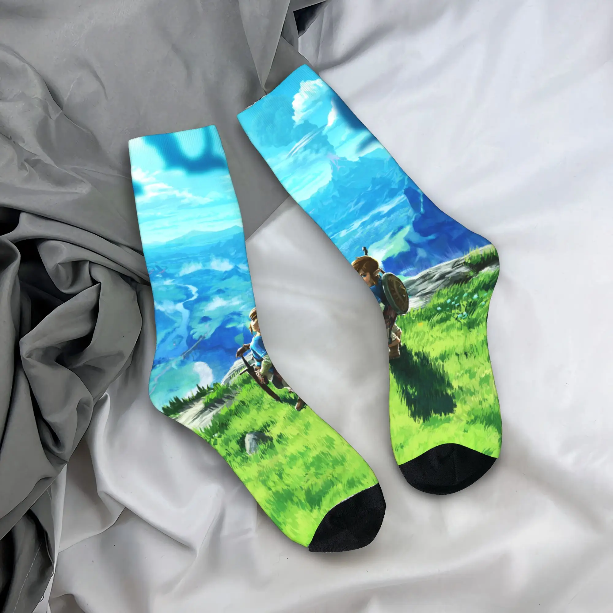Autumn Winter Harajuku Men's Women's Zeldas Legend Link Socks Non-slip Basketball Socks
