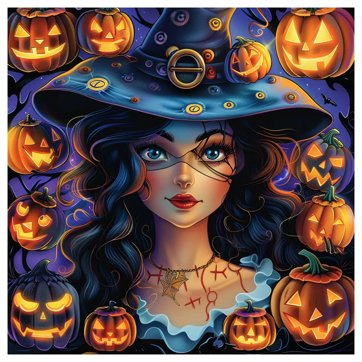 1pc 30X30CM/11.8inch Halloween Witch stamped cross stitch kit DIY kit 11CT/14CT joy sunday Hanging Painting Eco-cotton Thread