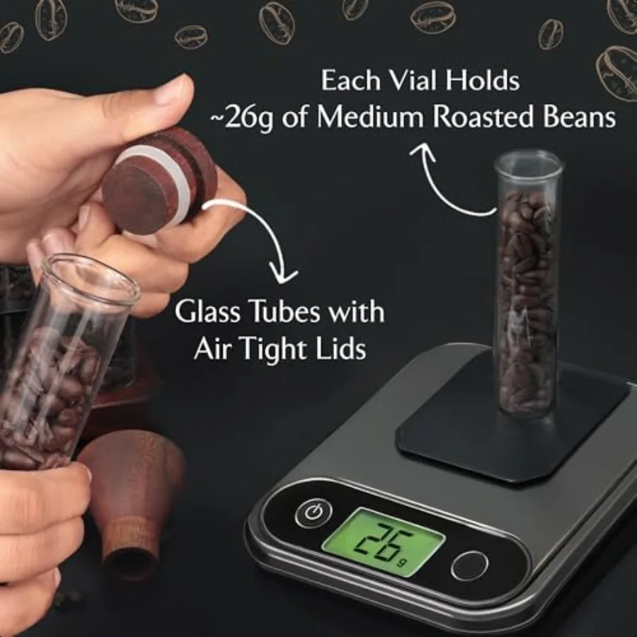 مجموعة تخزين حبوب القهوة ذات جرعة واحدة مكونة من 8 قبو فول مخيط أسبوعيًا مع قوارير زجاجية مقاسة مسبقًا، حاوية جرعات سهلة التجميع #3