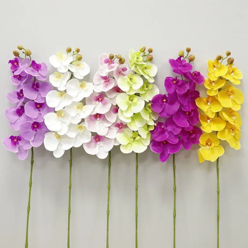 Artificial 9-head Soft-touch Butterfly Orchid Fake Flower Living Room Home Decorphotography Placement Props Wedding Decoration