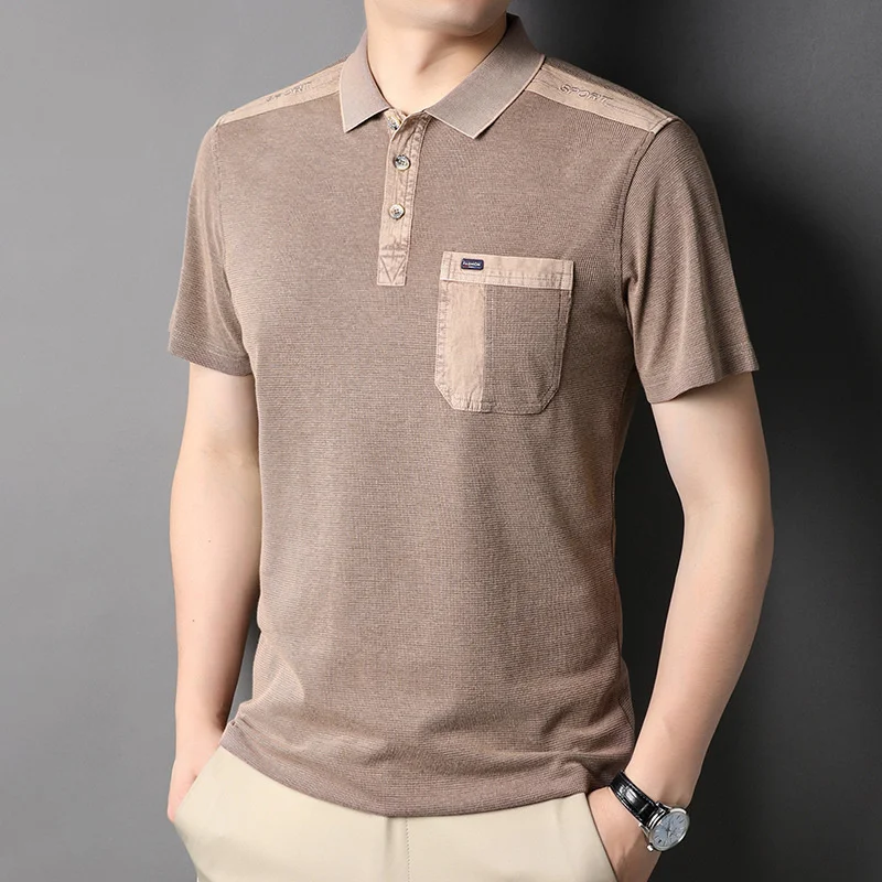 

New Arrival Brand Luxury Summer Mens Polo Shirts Solid Color Casual Classic Male Tops Fashion Loose Embroidery Man Tees