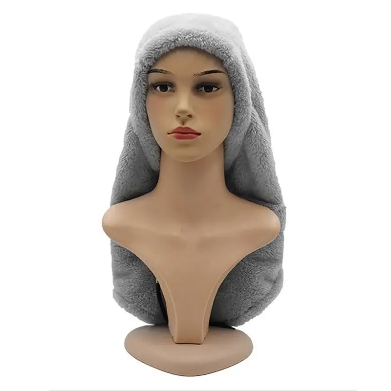 Women Hooded Scarf Cold-resistant Fleece Face Cover For Face Neck Head Windproof Winter Cycling Supplies Thermal Winter Neck