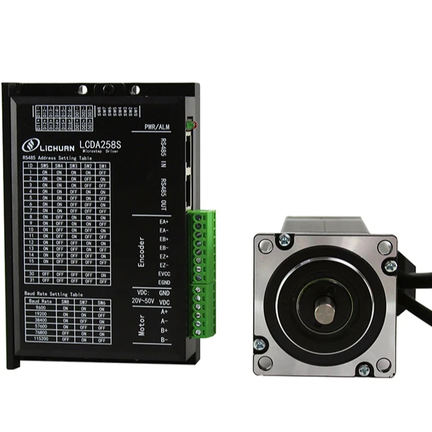 

LICHUAN RS485 2-фазный шаговый двигатель Nema24 4,5 Нм с замкнутым контуром и комплектом драйверов шагового двигателя LCDA258S-RS485 + драйвер двигателя LCC60H2112