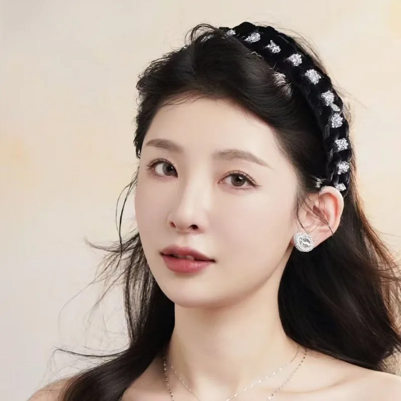 

Galaxy premium hand-woven broken diamond burst twist cute delicate fresh and sweet versatile simple hair accessories headband
