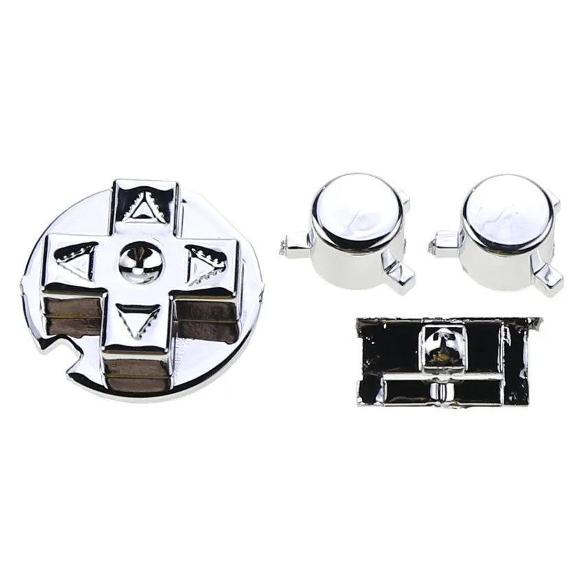 ChengHaoRan 1 Set For Gameboy Pocket GBP Replacement Keypads A B D Pads Power ON OFF Button Chrome & Silicone Conductive Rubber