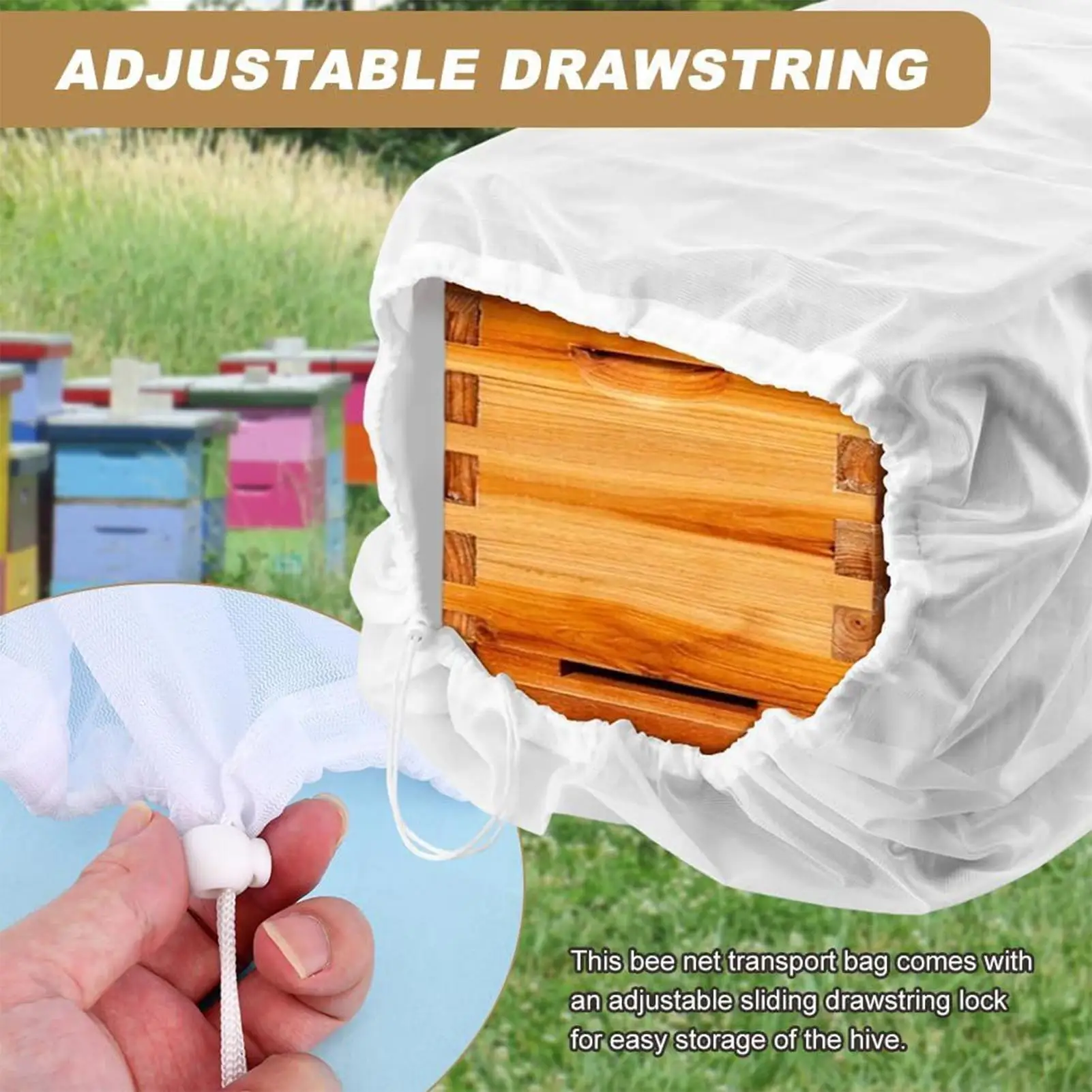 خلية النحل النقل صافي حقيبة تنفس الرباط لوازم تربية النحل خلية النحل التعبئة والتغليف صافي حقيبة لحديقة فندان العسل ساحة #5