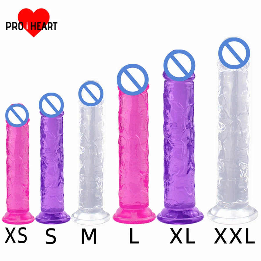 Dildo Vibrant Transparent With Powerful Suction Cup Anal Dildo Butt Plug Penis Artificial Adult Supplies Sex Toys For Woman E64W