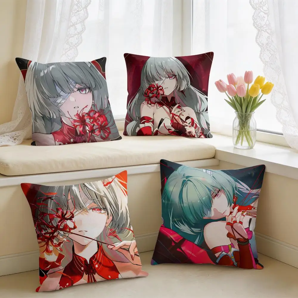 Wuthering Waves Phrolova Cushion Cover Square Short Plush Pillow Case Living Room Sofa Home Decor Funda 40X40