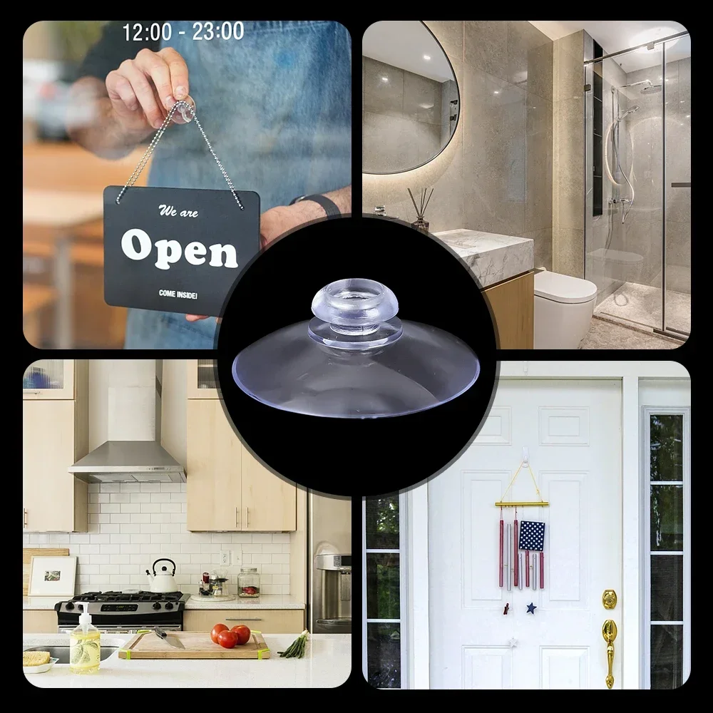 50/1Pcs Transparent Suction Cups Hooks Mushroom Head Plasitc Self Adhesive Sucker Hanger Hook For Kitchen Bathroom Organizers