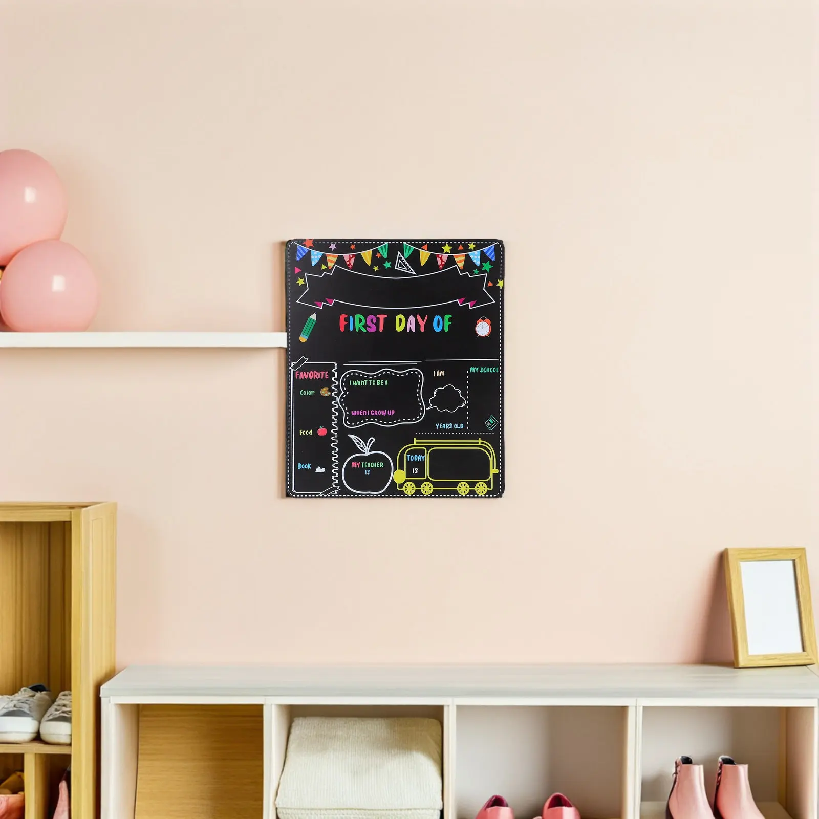 2 Pcs Back to School Black Board First Day Sign Double-side Blackboard Elementary Chalkboard Supplies