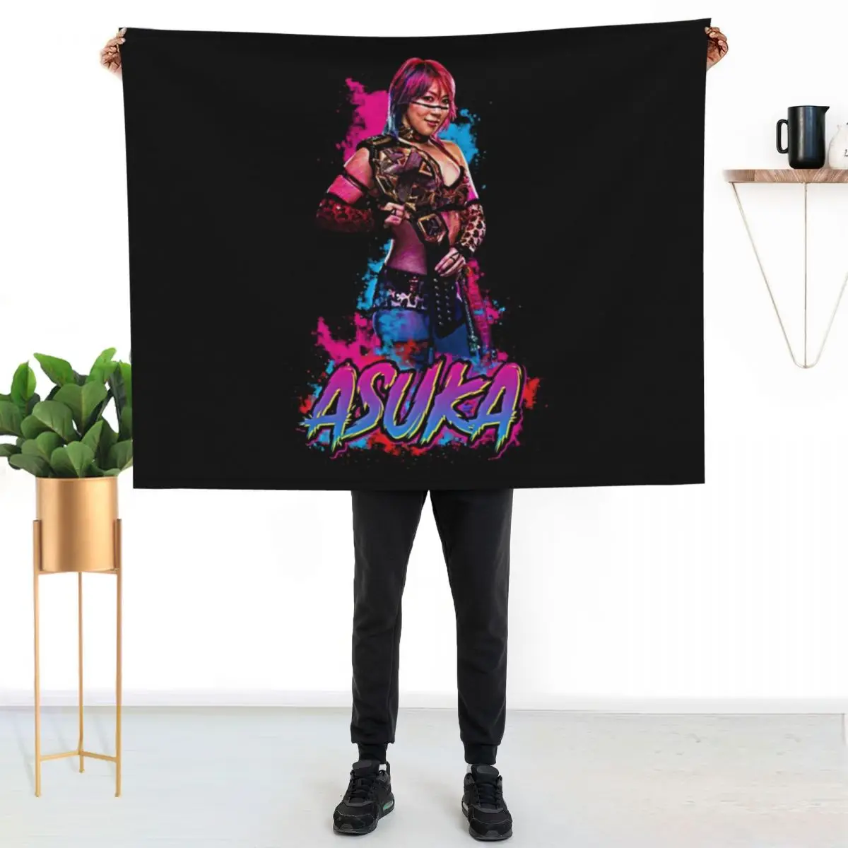 Asuka Asian Wrestler Throw Blanket Plaid Giant Sofa Beautifuls Designers Flannel Hairy Blankets