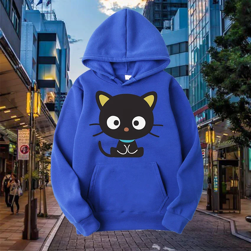 Sanrio Choco Cat Men\'s and Women\'s Hoodie Casual Street Clothing Long sleeved Sweatshirt Boys and Girls Autumn Top Coat