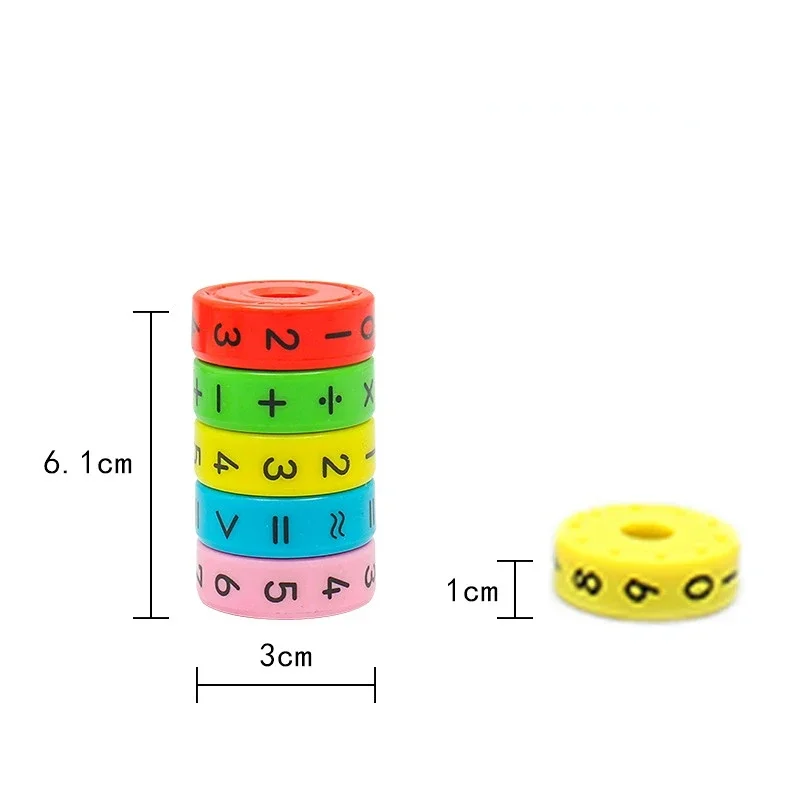 Conjunto de 6 peças montessori magnético crianças pré-escolar brinquedos de plástico educativos para crianças matemática números diy montagem quebra-cabeças