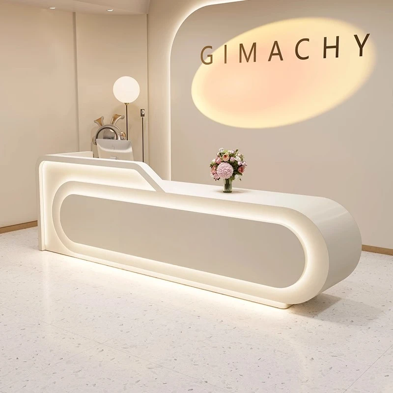 Silver Clothing Reception Desks Modern Boutique Beauty Home Reception Desks Stands Church Recepcion Mostrador Office Furniture