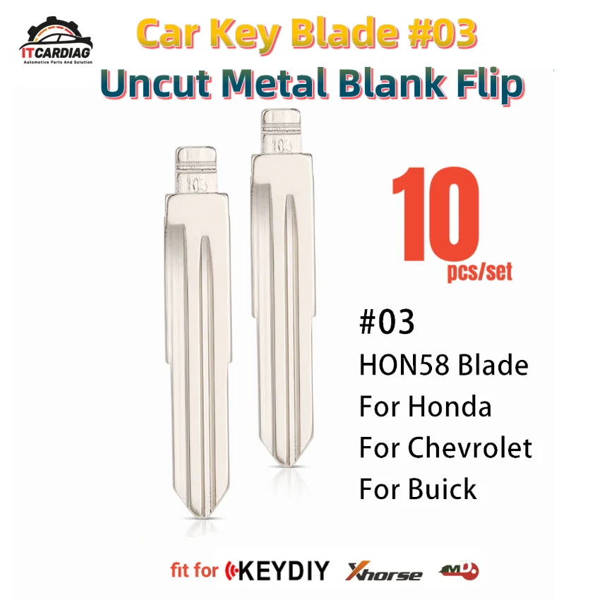 10pcs/lot Universal Remotes Flip Blade 03# for KD FOR 2.3 Blank Remote Key Blade Replacement for Honda Accord Odyssey old Civic