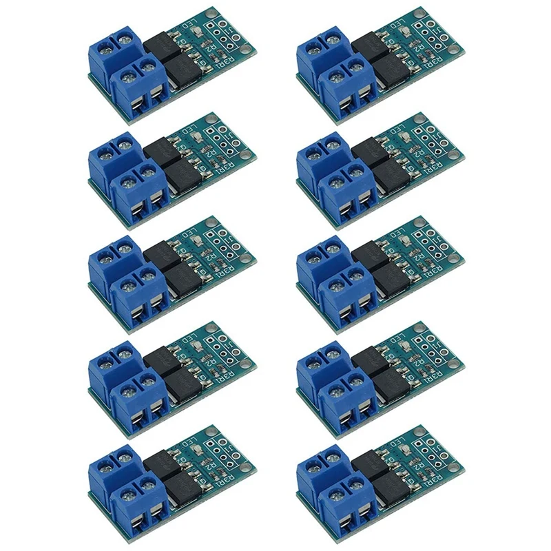 

10 PCS DC 5V-36V 15A(Max 30A) 400W Dual High-Power MOSFET Trigger Switch Drive Module 0-20KHz PWM Adjustment Electronic