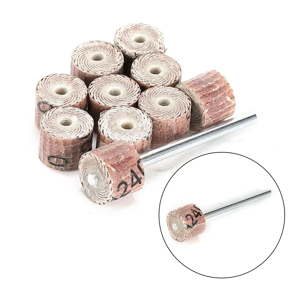 10 Pcs Flap Wheel Disc Sanding Drill Sandpaper Polishing Drill Bit 80/120/240 Grit Rotary Tool For Grinder Head