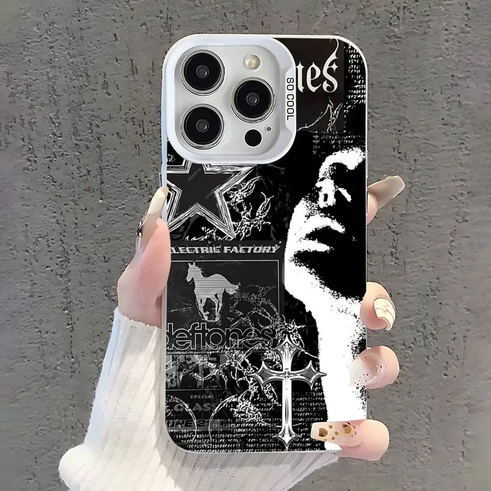 Band D-Deftones Phone Case For iPhone 17,16,15,14,13,12,11,Pro,XS,Max,Plus,Mini,SE White Candy Matte Shockproof Cover