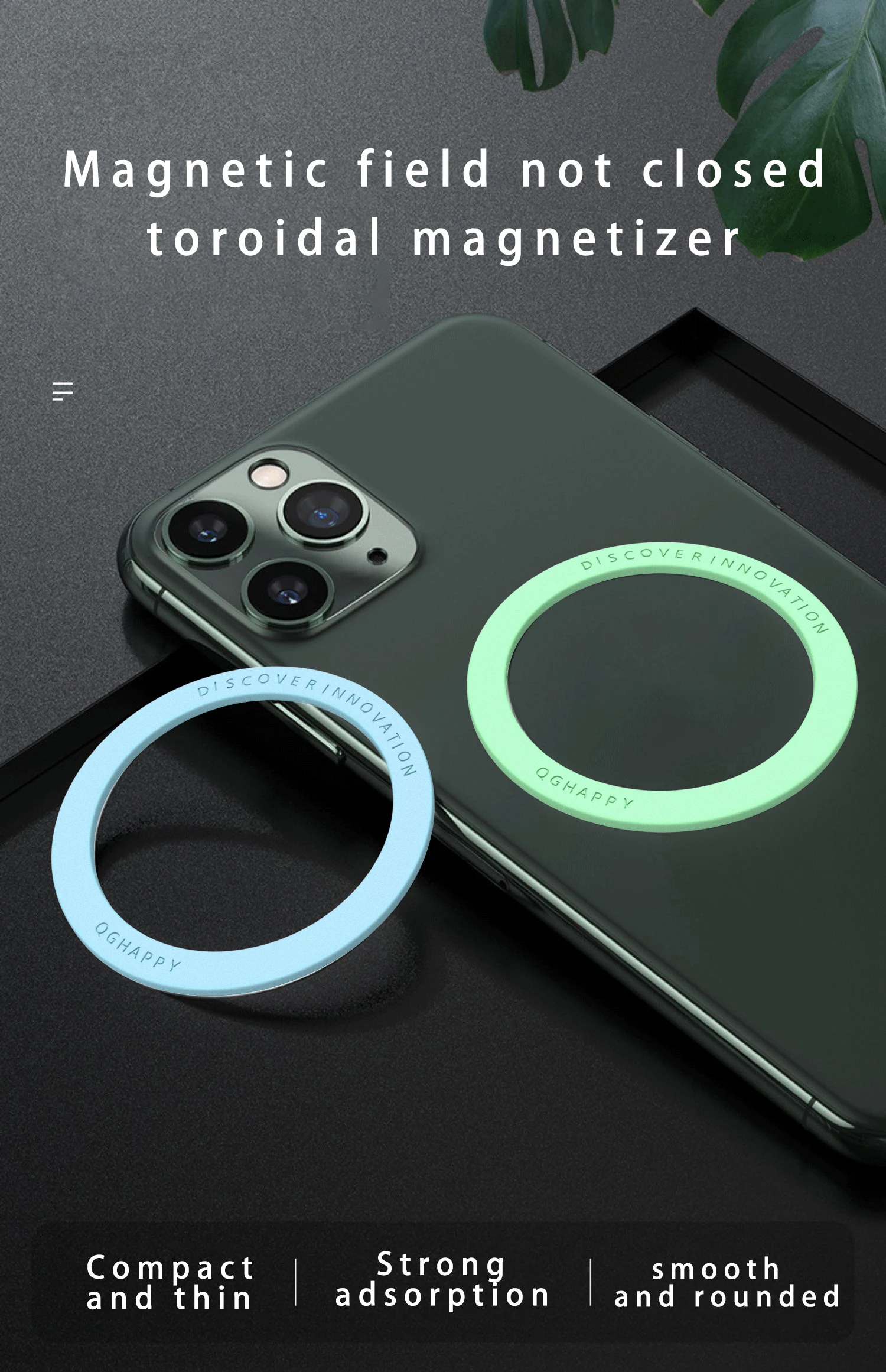 Magnetische Handyplatte für Auto Metallringplatte für MagSafe Kabelloses Laden Magnethalter Aufkleber für iPhone16 15 Pro/Plus – Detail 1