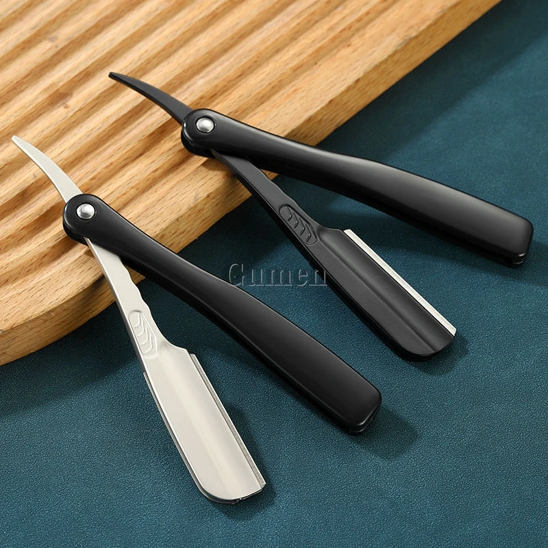 2026 دليل الرجال حافة مستقيمة الحلاقة مع ريشة شفرة أمان سبائك الزنك إزالة الشعر ماكينة حلاقة قابلة للطي سكين الحلاقة ABS مقبض