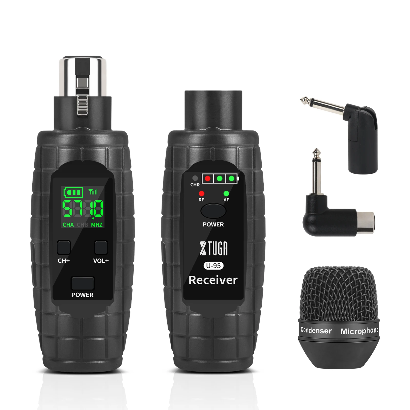 XTUGA U-95 Transmisor y Receptor Transmisor y Receptor Inalámbrico Microfonos Inalámbricos para Guitarra Micrófono Condensador