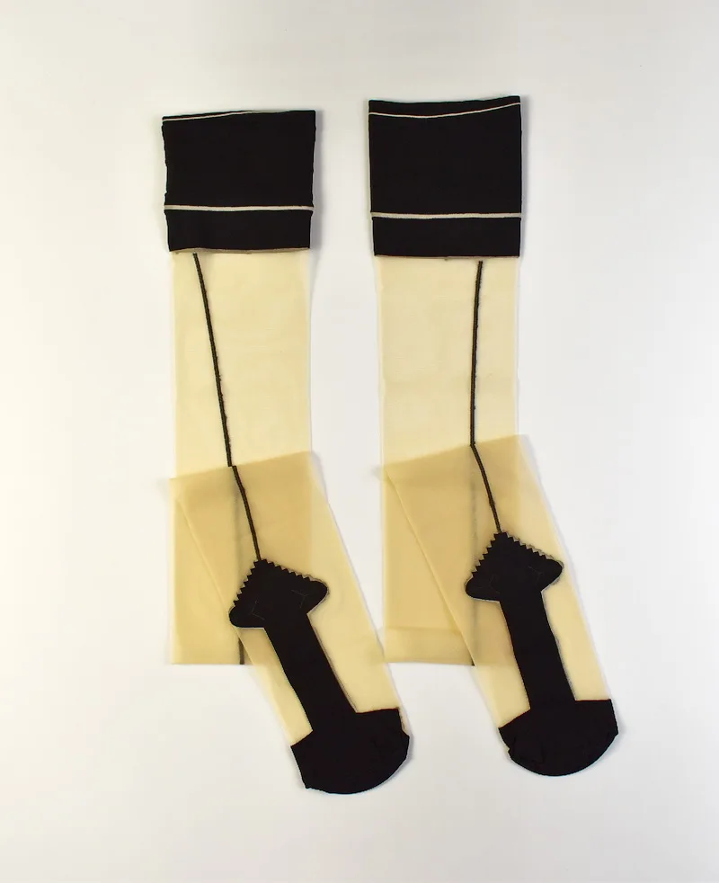 Medias ultrafinas de tubo largo con elástico de liguero, tacón piramidal con costura central, estilo retro europeo, medias de...