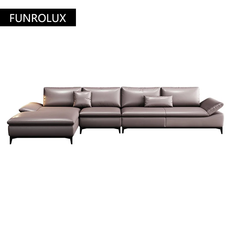 Modern sofa combination first layer cowhide down creative apartment Nordic living room simple modern genuine leather art