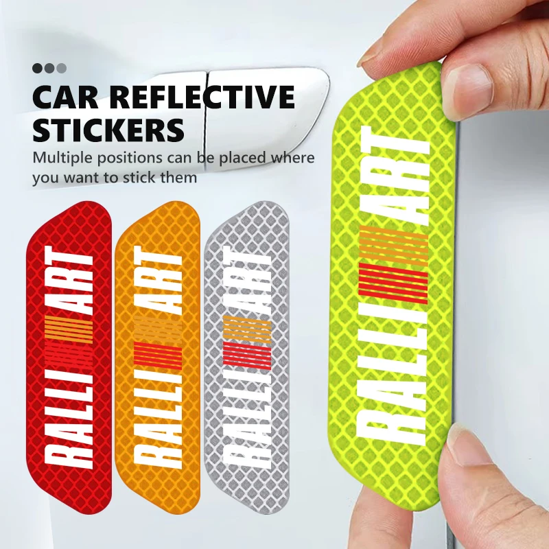 4 autocollants de sécurité réfléchissants pour portières de voiture, autocollants d'avertissement d'ouverture pour Mitsubishi Lancer Evo Evolution ASX Outlander Sport RVR