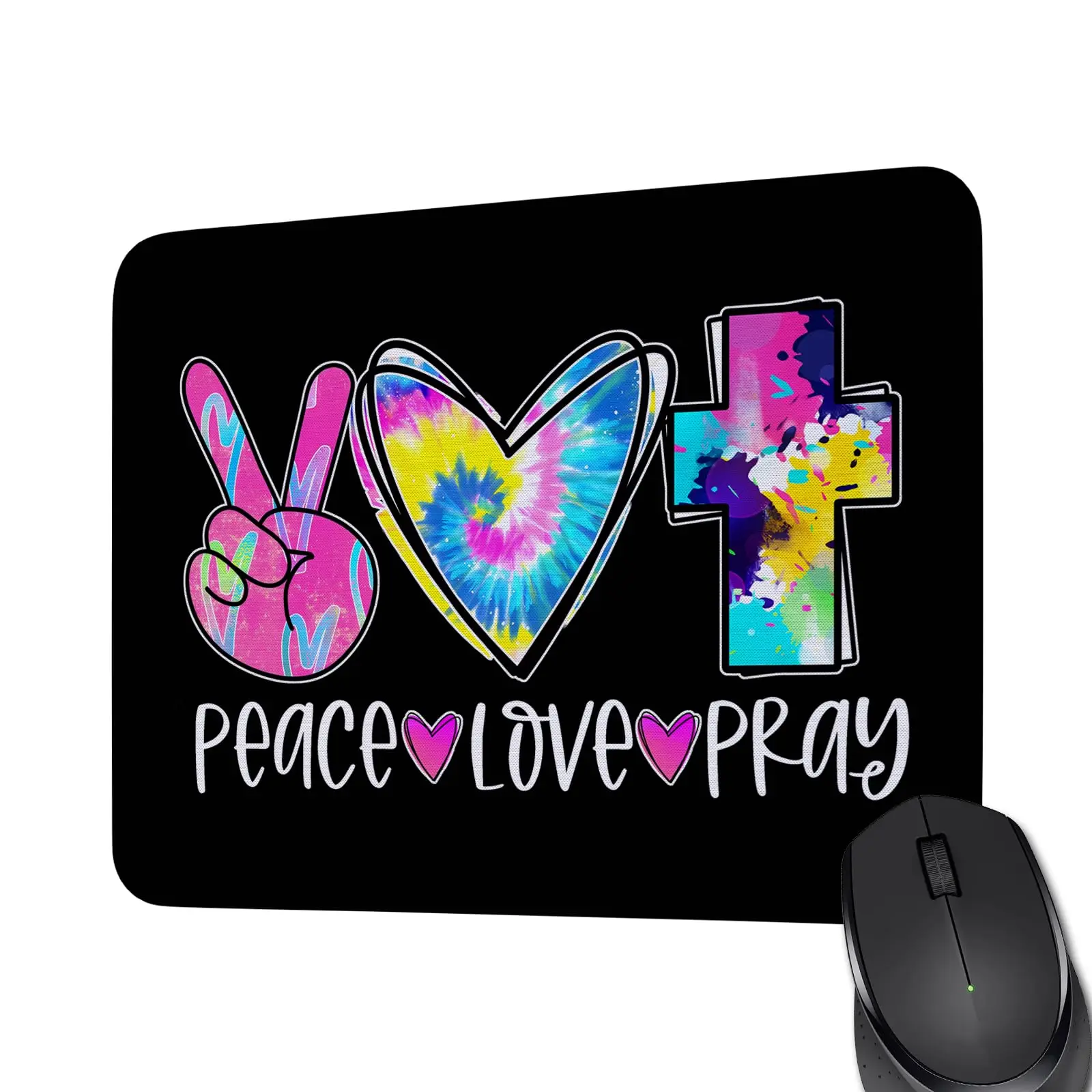 Heißverkauftes, von Peace Love inspiriertes Geschenk, Cartoon-Liebhaber-Geschenk, bequemes Gaming-Mauspad, Mauspad, Tastaturmatten, Schreibtischunterlage, 22 x 18 cm