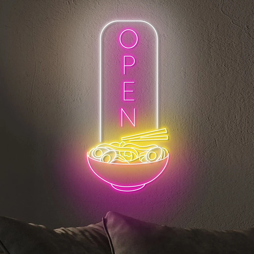 

4 Styles Food Store Open Led Neon Sign Custom Restaurant Kitchen Wall Decor Neon Light Signs Fast Food Store Wall Art Decoration