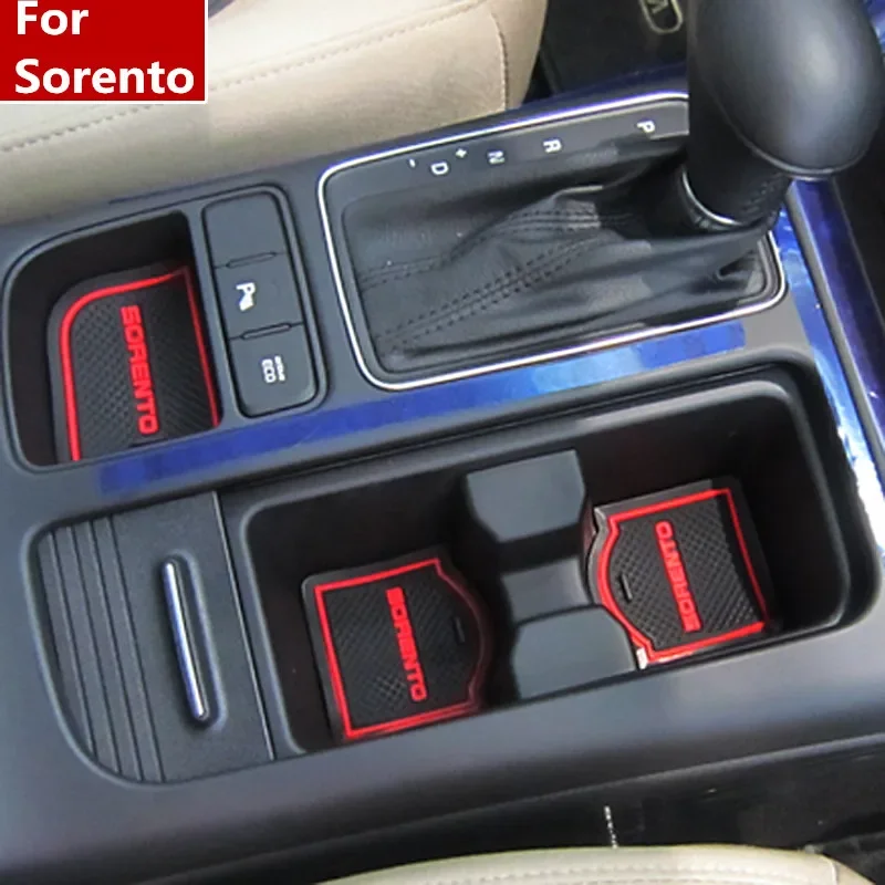 Tappetino antiscivolo per auto s per KIA Sorento XM 2010-2014 Kia Sorento R porta Slot Pad tappetino in gomma 3D cuscino per tazza tappetino