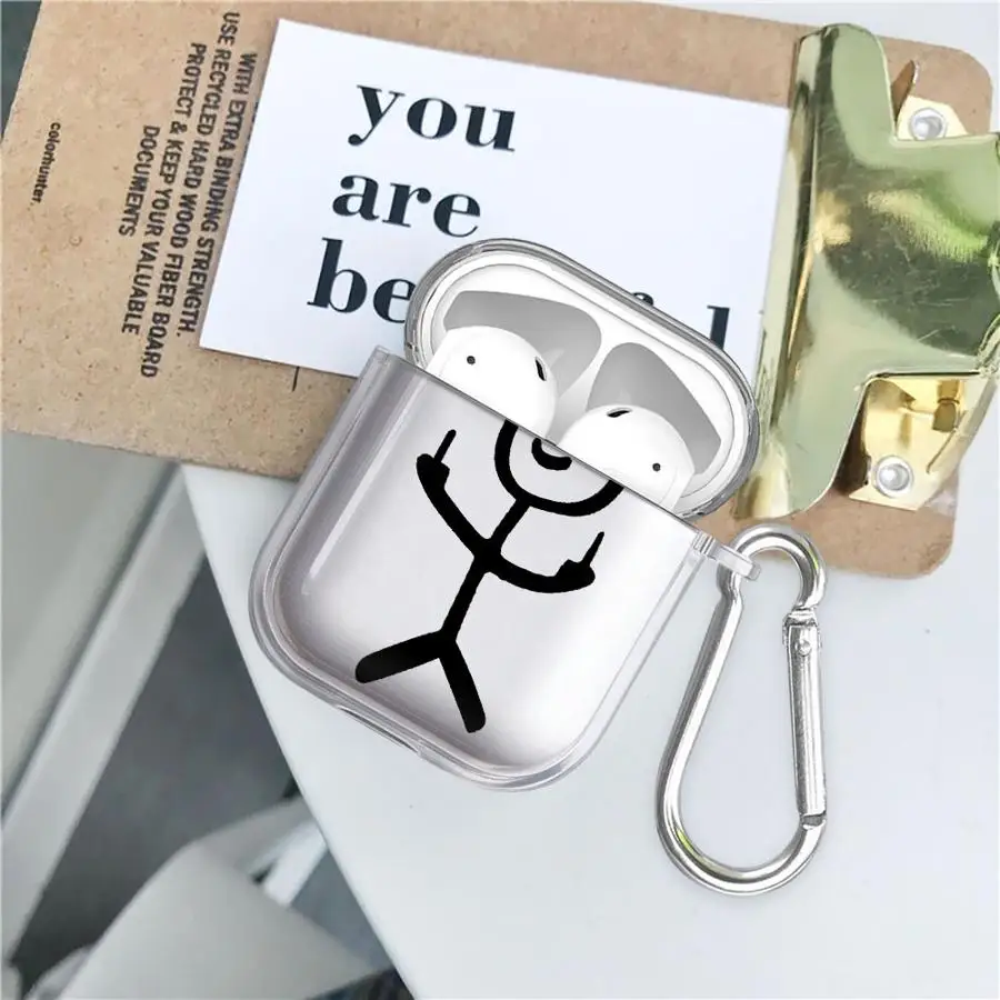 

Clear Earphone Cases Cover Case For Airpods 1 2 3 Pro Pro3 Pro2 4 Abstract Stick Figure