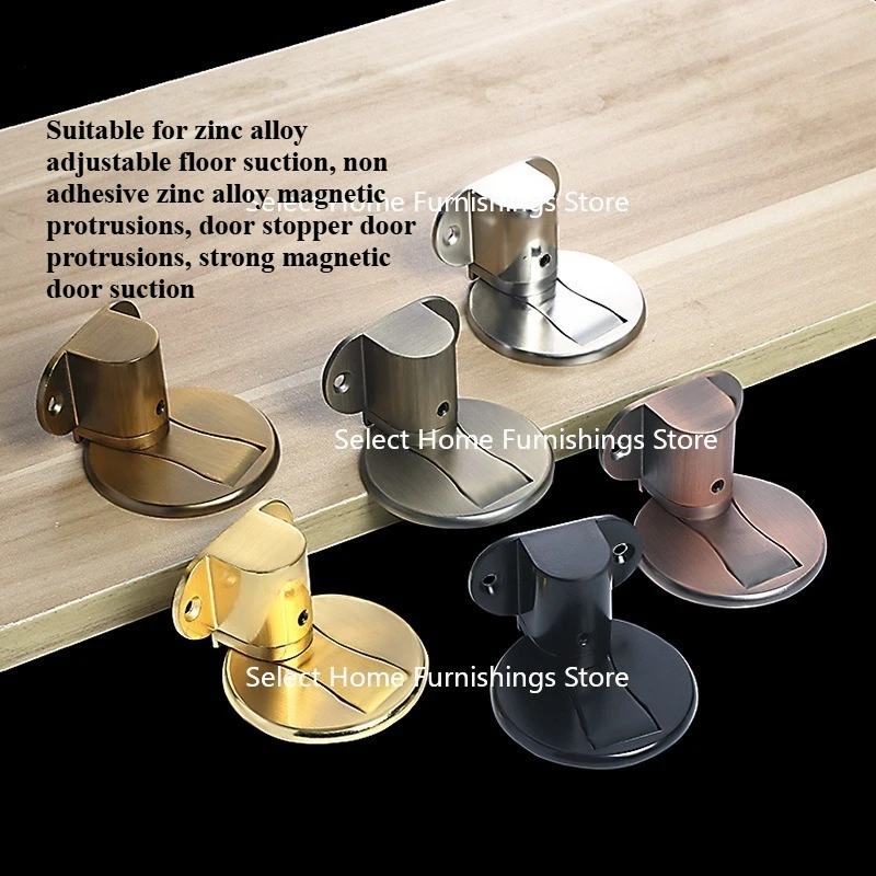 Suitable for Zinc Alloy Adjustable Floor Suction, Non Adhesive Zinc Alloy, Door Stopper Protrusion Strong Magnetic Door Suction